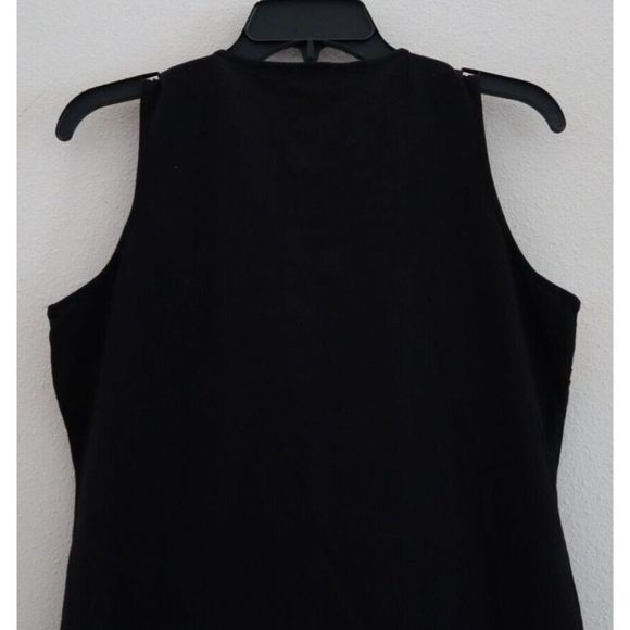Soft Surroundings Women's Sz Small Black Embroidered Cotton Tank Top - Picture 5 of 5